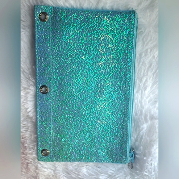 Lisa Frank Mermaid Blue Iridescent Vintage Pencil Case - Picture 5 of 7